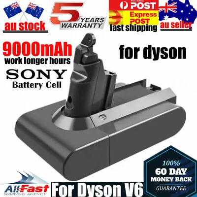9000mAh Battery For DYSON V6 DC58 DC59 DC61 DC62 Stick Sv03 Sv05 Sv09 Sv10 AU • $35.49