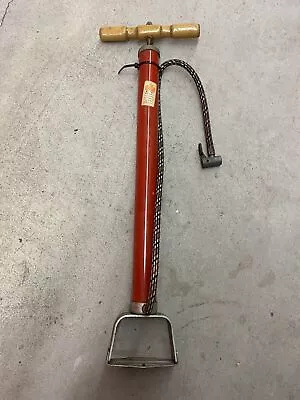 Bike Ball Vintage Made In Germany Hand Pump SKS Red With Wooden Handle • $49.99