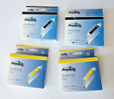 4PK Premium EPSON BLACK & Yellow Ink Cartridges Stylus C68 C88 CX3800 RM060120 • $11.04