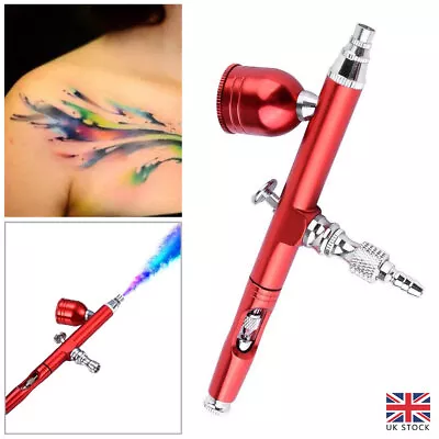 0.3mm Dual Action Airbrush Spray Gun Pen Air Paint Nail Brush Kit With 7ml Cup • £12.06