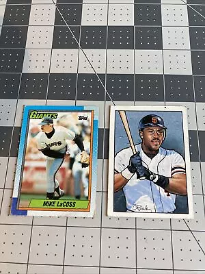 Vintage 1990 Topps Mike LaCoss & Bowman Kevin Mitchell Sweepstake Giants Cards • $1