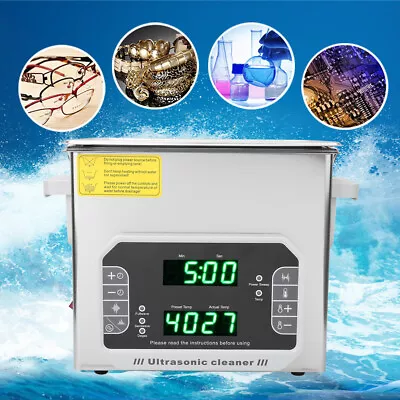 3.2L Ultrasonic Cleaner Multifunction Jewelry Glasses Cleaning Tool UK 200-240V✈ • $304.43
