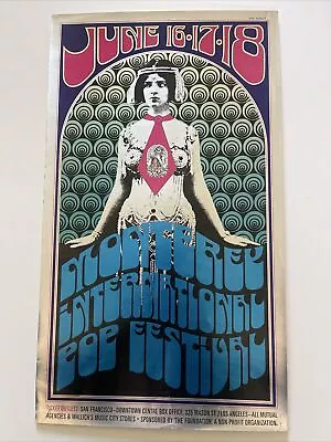 1967 Monterey International Pop Festival Foil Poster 1st Print 6/16-18 • $4250