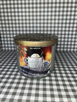 Bath & Body Works Marshmallow Fireside 3-Wick Candle 14.5 Oz Jar Decorative Lid • $30