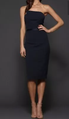 Elle Zeitoune Sz 8 Navy Russell Strapless Cocktail Dress Designer EC • $45