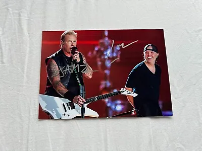 James Hetfield Lars Ulrich Metallica Autographed Signed Photo & Coa • £66.51