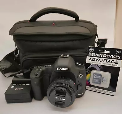 Canon EOS5D Mark III 22.3MP Digital SLR Camera With Canon EF 50MM 1:1.8 STM Lens • £459.99