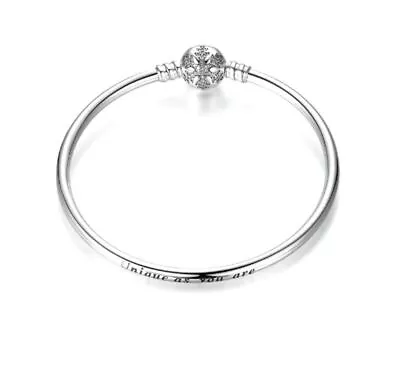 $89 • Buy GENUINE PANDORA Silver Snowflake Bangle 21cm - 590740CZ RETIRED Brand New