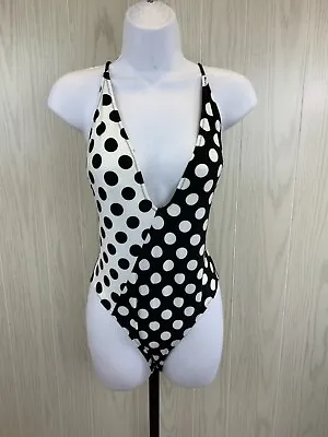 Volcom It's A New Dot One-Piece Swimsuit Women's Size S Black NEW MSRP $80 • $19.99