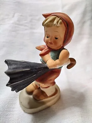 Hummel Girl Umbrella Figurine Windy M6504 Ceramic Porcelain Girl Vintage Rare • $29.95