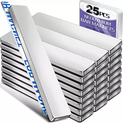 Strong Rare Earth Neodymium Bar Magnets Heavy Duty Double Sided Adhesive 25 Pack • $10.38