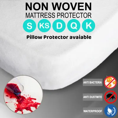 $15.90 • Buy Fully Fitted Waterproof & Anti-Allergy Non Woven Mattress Protectors-All Size