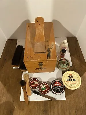 Shoe Shine Box Vintage Esquire Shoe Valet Deluxe With Brushes And Paste “Plus“ • $49