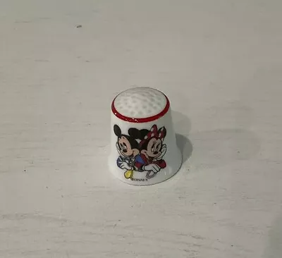 Collectible Thimble Sewing Disney Mickey Minnie White With Multicolored Design • $6.99