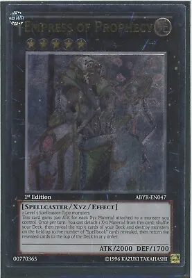 Yugioh Empress Of Prophecy ABYR-EN047  Ultimate Rare 1st Edition NM • £13.95