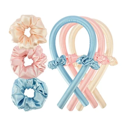 $3.95 • Buy Heatless Curling Rod Headband Silk Curling Ribbon Hair Roller Lazy Curler Set 