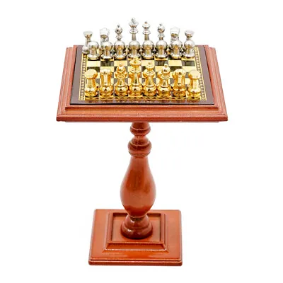 1:12 Miniature Metal Chess With Magnetic Table Set Play Game Furniture Dollhouse • $15.39