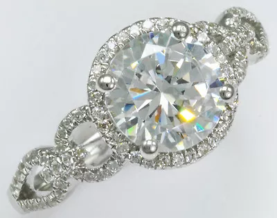 2 Ct Center W/ Micro Pave Top CZ Imitation Moissanite Simulant SS Size 5 • $89.95