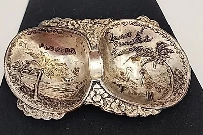 Vintage Florida Land Of Sunshine Metal Candy Dish Made In Occupied Japan !! • $18.99