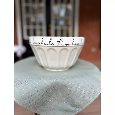 California Pantry 2022 Live Love Bake White Kitchen Mixing Serving Bowl • $25