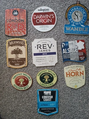 £8 • Buy 10 X Beer Pump Clips, All Flat, Fronts Only