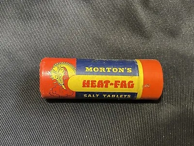 Vtg Morton’s Heat Fag Salt Tablets Dragon Paper Tube Advertising Morton Salt • $33.29