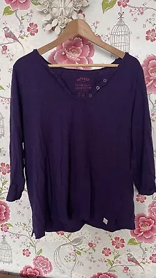 Fat Face Organic Purple Cotton Porter T Shirt Size 16 • £8