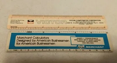 Vintage Victor Marchant Adding Machines Calculator Advertising Ruler Lot • $14.99