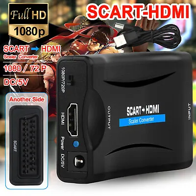 £6.99 • Buy SCART To HDMI 1080P Video Audio Composite Scaler Converter Adapter For DVD TV