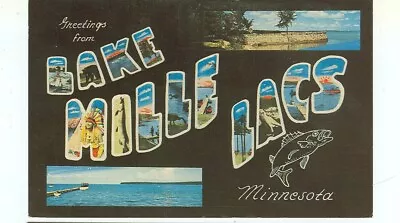 Lake Mille Lacsminnesota-greetings-large Letter-#20572b-(1959)-(mn-mmisc) • $3.99
