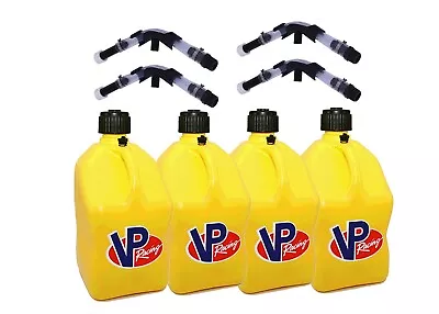 VPRacing 4 Pack Yellow Square 5 Gallon Fuel Jugs+Hose Hose Bender • $136.99