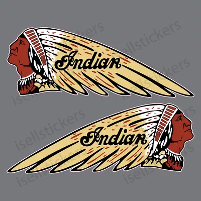 BM-12003 Indian Motorcycle Chief War Bonnet Gas Tank Bike Sticker Emblem Decals • $5.99