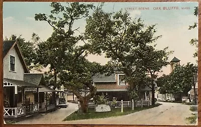 1916 Postcard Oak Bluffs Massachusetts Street Scene Fork In The Road • $7.99