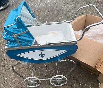 Mid-Century Antique Vintage Metal Baby Doll Carriage Stroller Buggy • $160.92