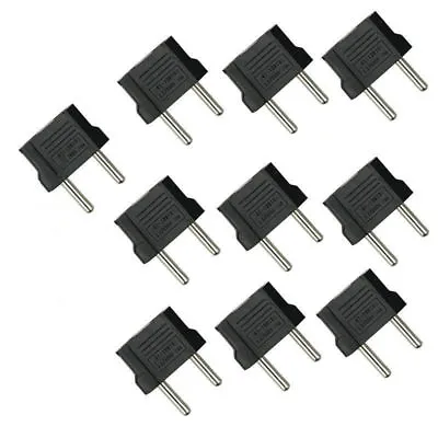 10 X NEW US USA AC POWER PLUG ADAPTER TRAVEL CONVERTER To Euro EU EUROPE Pack • $7.99