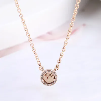Michael Kors Round Letter Rhinestone Disc Personality Necklace For Women • $24.64