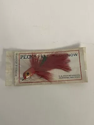 New Never Used Size 3 Vintage Peck’s Feather Minnow Fly. E. H. Peckinpaugh Co. • $15.50