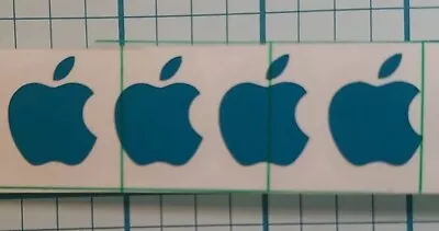 4 Teal Apple Logo Overlay Vinyl Decals - For IPhone Windows Laptops Mugs  • $2.50