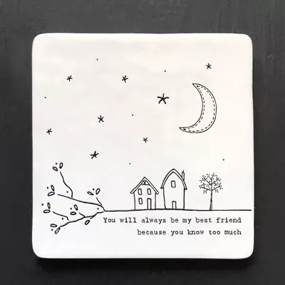 Porcelain Coasters With Sentimental Messages By East Of India - Various Designs • £5.95