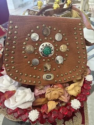 Moroccan Hand Made Ladies  Leather Handbag With Coins • $75