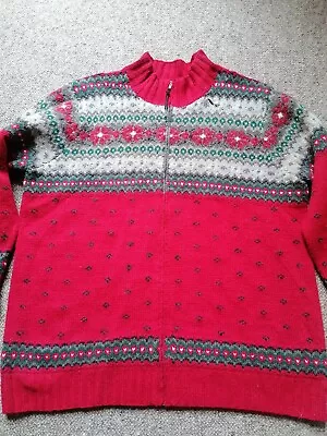 Ralph Lauren LRL 100% Wool Fairisle Cardigan Full Zip Hand Knit Size 2XL P2P 25  • £2.20