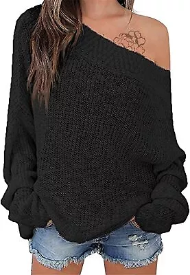 $91.79 • Buy EXLURA Women's Off Shoulder Sweater Batwing Sleeve Loose Oversized Pullover Knit