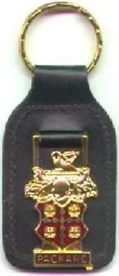 Packard Crest Keychain - Stitched Leather Key Fob - Nice • $11.95