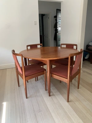 $2700 • Buy 1960s Original Mid-Century Parker Teak Dining Table And 6 Chair Set Inc. Carvers