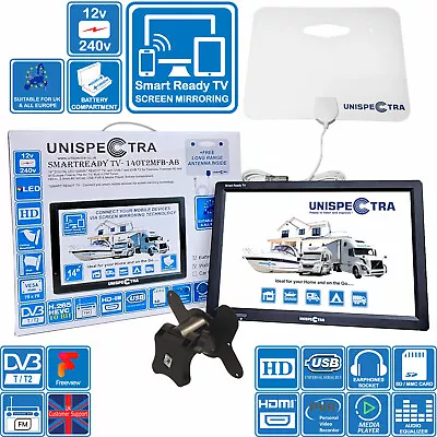 14  Smart Ready TV 12v / 240V Freeview & FM For Motorhomes Caravan Boat Truck • £133.88