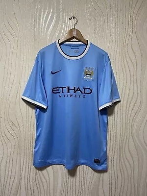 MANCHESTER CITY 2013 2014 HOME SHIRT JERSEY NIKE 574863-489 Sz XL MEN BLUE  • $89.99