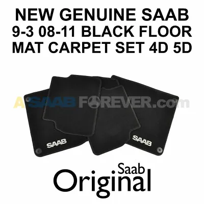 New Saab 9-3 Floor Mats Black Carpet W/ Saab Logo Genuine Oem 08-11 4d & 5d Rare • $114.99