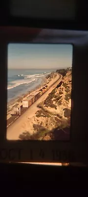 Xlv16 Train Engine Locomotive 35mm Slide Santa Fe Del Mar Ca 1986 • $13.32