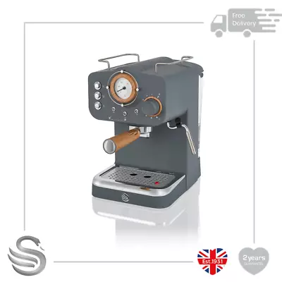 Swan Nordic Pump Espresso Coffee Machine 15 Bar Pressure Milk Frother 1.2L Tank • £79.99