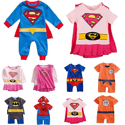 Baby Kid Boy Girl Superhero Romper Bodysuit Jumpsuit Fancy Party Costume Outfit◢ • £11.32